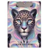 Girly Opal Leopard Print Office School Klemmbrett (Vorderseite)