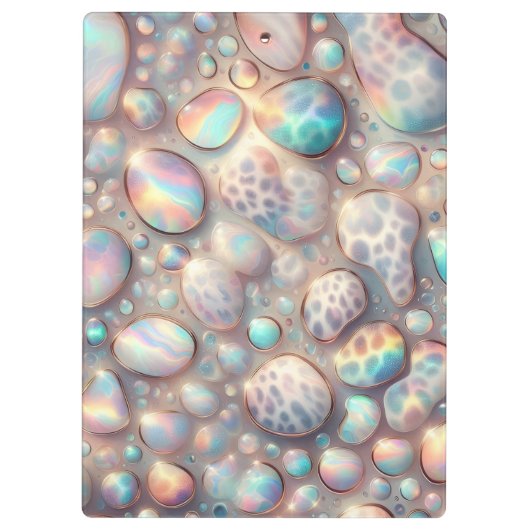 Girly Opal Leopard Print Office School Klemmbrett (Rückseite)