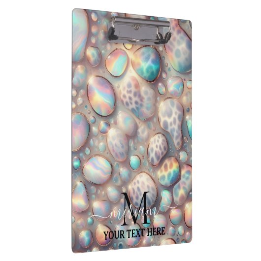 Girly Opal Leopard Print Office School Klemmbrett (Rechts)