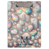 Girly Opal Leopard Print Office School Klemmbrett (Vorderseite)