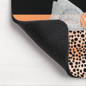 Girly Orange Cheetah Print Niedliche Rose Bow und Mousepad (Ecke)