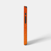 Girly Orange Glitter Sparkles Monogram Script Name iPhone Hülle (Linke Seite)