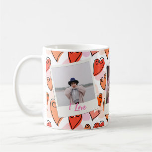 Girly Orange Hearts Niedlich Romantisches Valentin Kaffeetasse