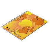 Girly Orange Hollow Solid Floating Heart Shapes Notizblock (Linke Seite)