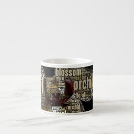 Girly Orchid Floral Blossom Typografy Collage Espressotasse