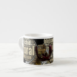 Girly Orchid Floral Blossom Typografy Collage Espressotasse
