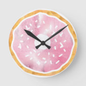 Girly Pale Donut Clock Runde Wanduhr (Vorderseite)