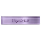 Girly Pale Purple Faux Metallic Foil Namensplakette (Vorderseite)