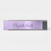 Girly Pale Purple Metallic Foil Schreibtischnamensplakette (Vorderseite )