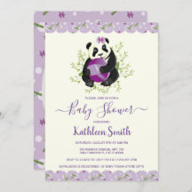 Girly Panda Bear Babydusche Pale Lilac Foto