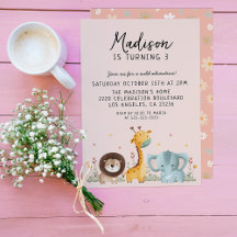 Girly Party Wild Animals Geburtstag