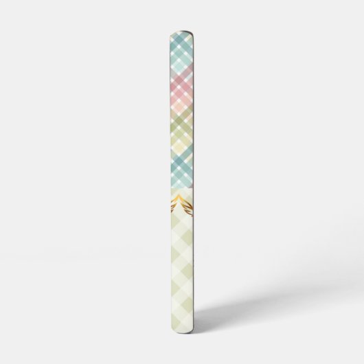 Girly Pastel and Green Plaid Gold Doves Faith Samsung Galaxy Hülle (Linke Seite)