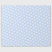 Girly Pastel Blue White Cartoon Daisy Floral Geschenkpapier (Flach)