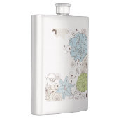 Girly Pastel Blume und Wirbel Flachmann (Rechts)