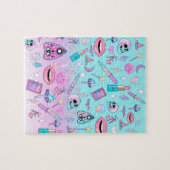 Girly Pastel Goth Witchy Kawaii Niedliches Muster Puzzle (Horizontal)