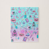 Girly Pastel Goth Witchy Kawaii Niedliches Muster Puzzle (Vertikal)