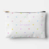 Girly Pastel Hearts Pattern Pouch Zubehörtasche (Vorderseite)