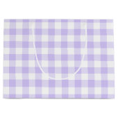 Girly Pastel Lavender Lila Gingham Kariert Große Geschenktüte (Vorderseite)