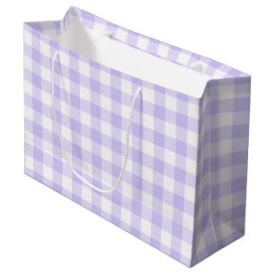 Girly Pastel Lavender Lila Gingham Kariert Große Geschenktüte