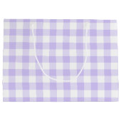 Girly Pastel Lavender Lila Gingham Kariert Große Geschenktüte (Rückseite)