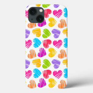 Girly pastel Liebe Herz Muster iPhone 13 Hülle