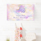 Girly Pastel Lila Dragon Baby Dusche Banner (Insitu)