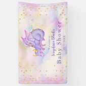 Girly Pastel Lila Dragon Baby Dusche Banner (Vertikal)