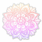 Girly Pastel Mandala Blume Aufkleber (Vorderseite)