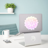 Girly Pastel Mandala Blume Aufkleber (Laptop auf Schreibtisch)
