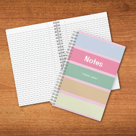 Girly Pastel Monogrammed Full Name Notes Notizblock