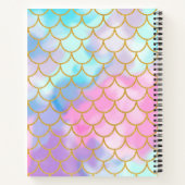 Girly Pastel Ombre Gold Glitzer Mermaid Monogram Notizblock (Rückseite)
