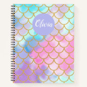 Girly Pastel Ombre Gold Glitzer Mermaid Monogram Notizblock (Vorderseite)