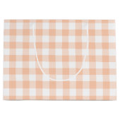 Girly Pastel Peach Gingham Kariert Große Geschenktüte (Vorderseite)