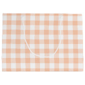 Girly Pastel Peach Gingham Kariert Große Geschenktüte (Rückseite)