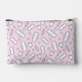 Girly Pastel Pink Cartoon Pad Erster Zeitraum Zubehörtasche (Rückseite)