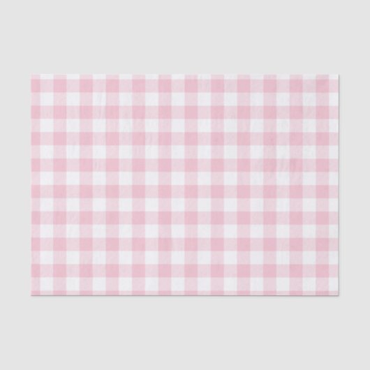 Girly Pastel Pink Gingham Kariert Seidenpapier (Vorderseite)