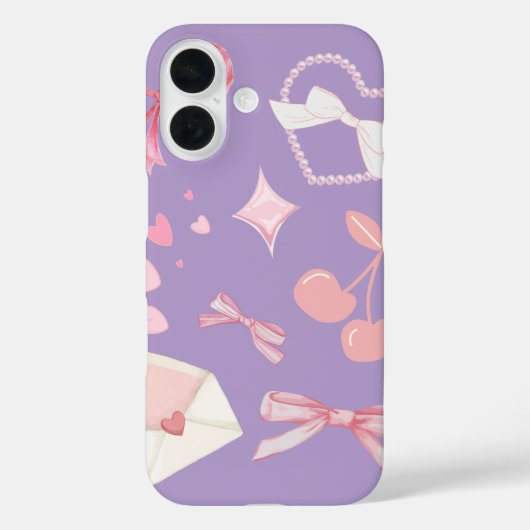 Girly Pastel Pink Lilac - Cute Feminine Aesthetic Case-Mate iPhone Hülle (Rückseite)