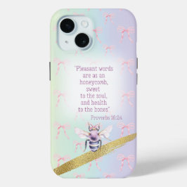 Girly Pastel Rainbow Coquette Watercolor Bee Faith Case-Mate iPhone Hülle