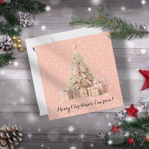 Girly Pastel Soft Pink Snowflakes & Christmas Tree