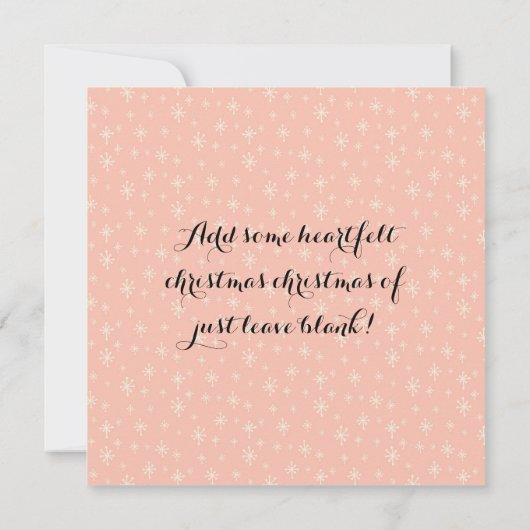 Girly Pastel Soft Pink Snowflakes & Christmas Tree (Rückseite)