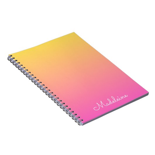 Girly Pastel Yellow and Pink Gradient Notebook Notizblock (Rechte Seite)
