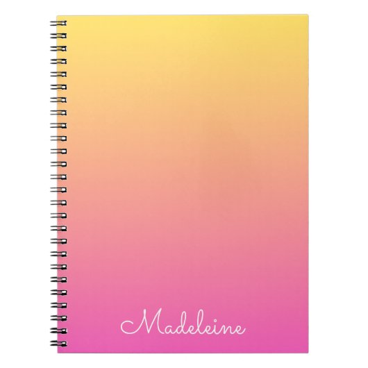 Girly Pastel Yellow and Pink Gradient Notebook Notizblock (Vorderseite)