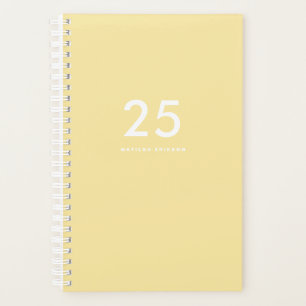 Girly Pastel Yellow Name School Planer