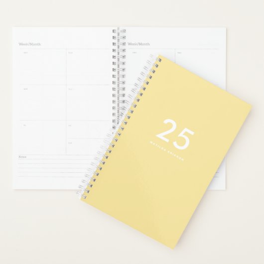 Girly Pastel Yellow Name School Planer (Anzeige)