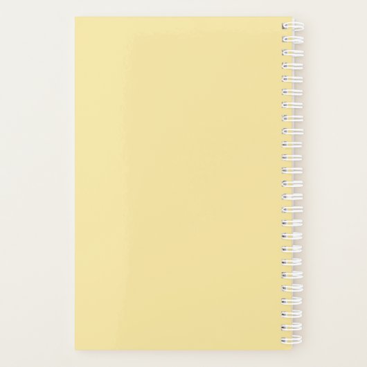 Girly Pastel Yellow Name School Planer (Rückseite)