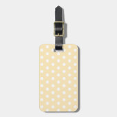 Girly Pastel Yellow Polka Dot Gepäckanhänger (Vorderseite vertikal)