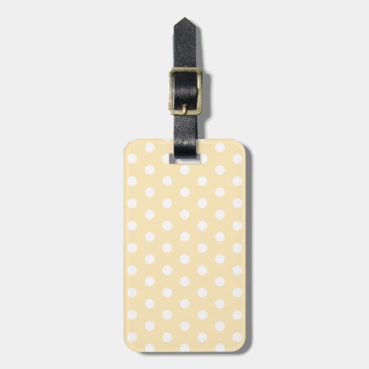 Girly Pastel Yellow Polka Dot Gepäckanhänger (Vorderseite vertikal)