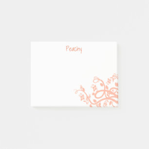 Girly PastellBlumen-Rebe-und Blätter-Grafik Post-it Klebezettel