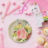 Girly Pastellblumenmuster Pappteller (Party)