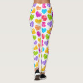 Girly pastellfarbene Liebe Herz Muster Zugsack Leggings (Rückseite)